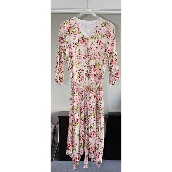 J Jill - Pebble Hydrangea Garden Dipped Hem Midi Dress - Large - Picture 5 of 10